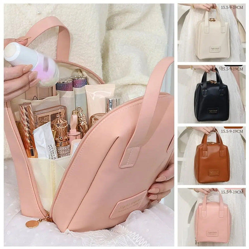Shell Shape PU Leather Cosmetic Bag